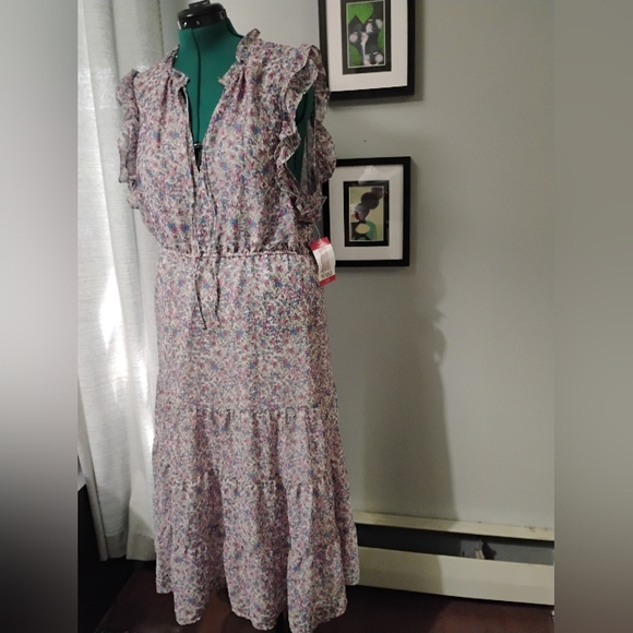 BB Dakota Steve Madden Ditsy Maxi Dress, Sz XL - Picture 4 of 12